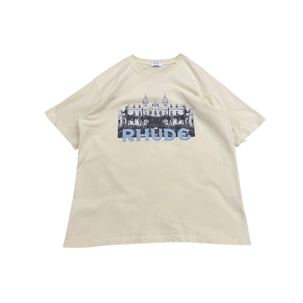 Rhude Monte Carlo Casino T-Shirt Mens Large Cream Streetwear Made in USA